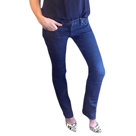 J Brand Dark Blue Indigo Wash Low Rise Straight Leg Boot Cut Denim Jeans - 26 - Picture 4 of 16